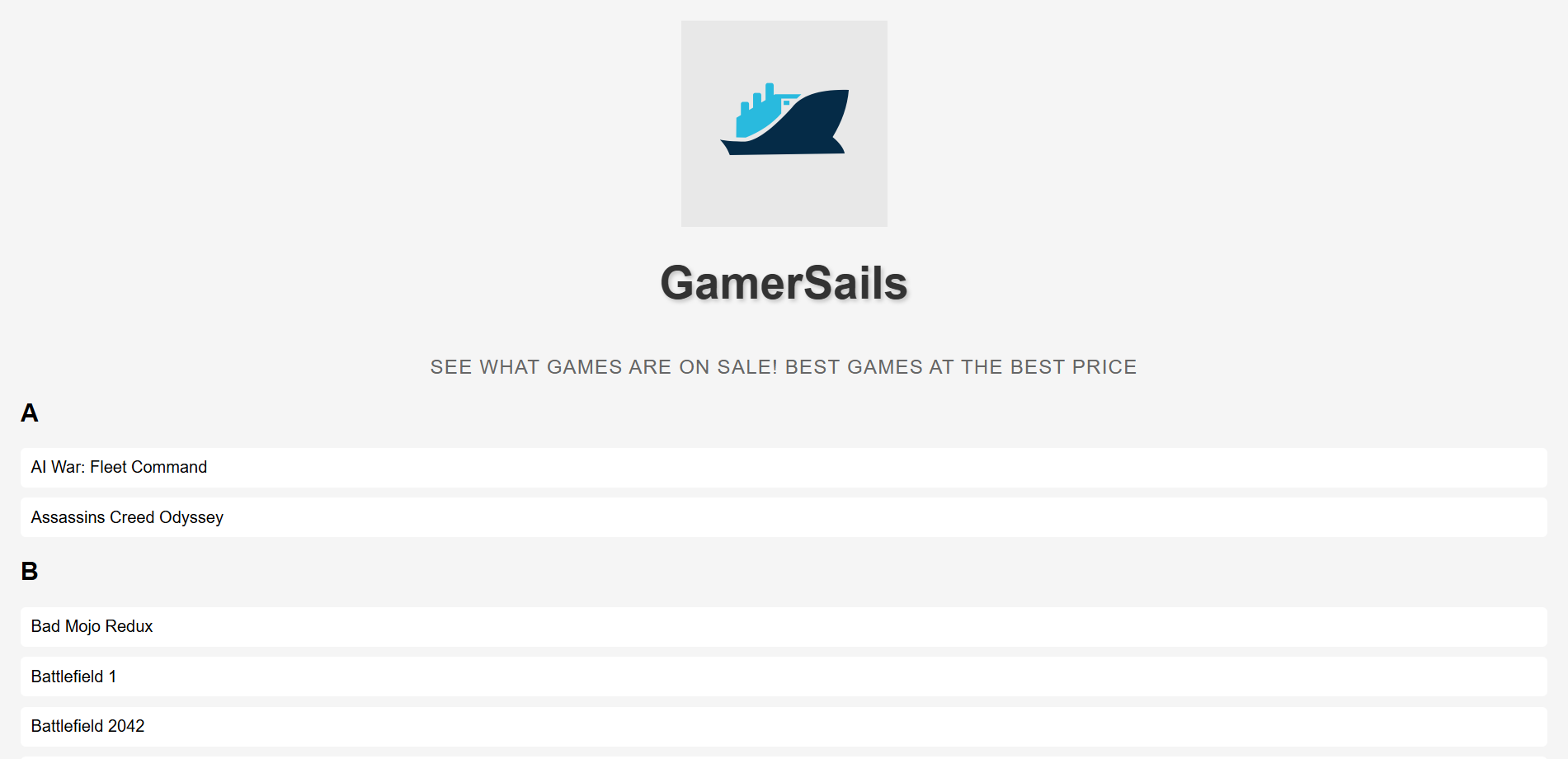 GamerSails Website Images